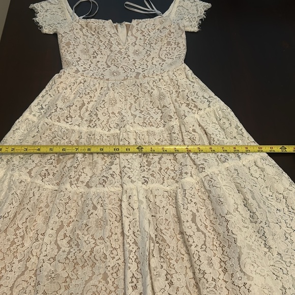Lulus Absolutely Stunning White Lace Off-the-Shoulder Midi Dress Size XS - Picture 17 of 17